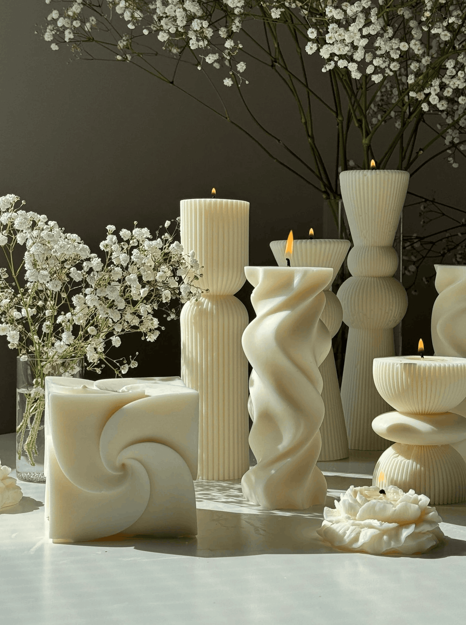 Olive Gergel Spiral Eco Soy Candle - Mirrors Beauty