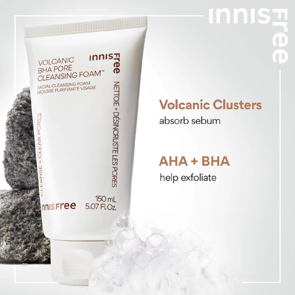 Innisfree Volcanic BHA Pore Cleansing Foam - Mirrors Beauty