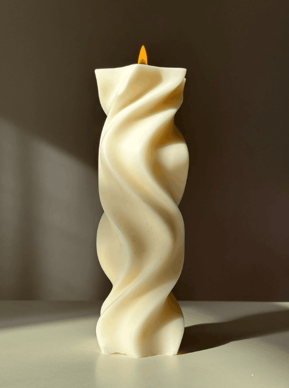 Olive Gergel Spiral Eco Soy Candle - Mirrors Beauty