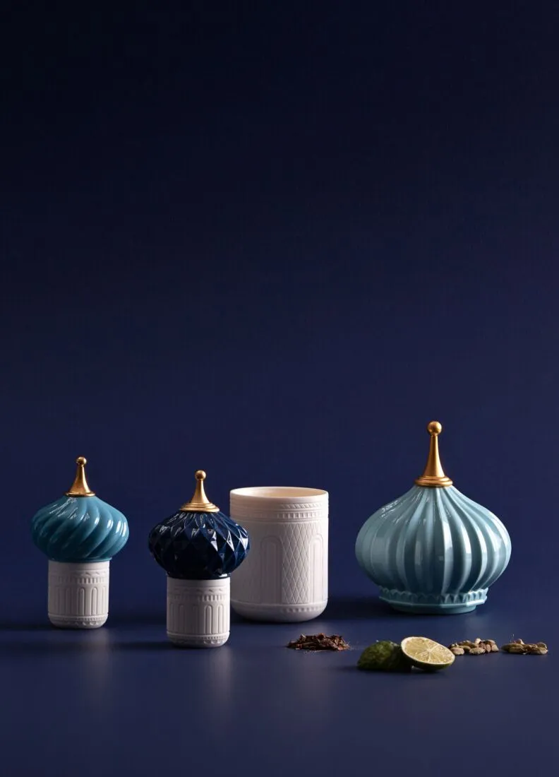 LLadro Turquoise Spire Candle 1001 Lights - Mirrors Beauty