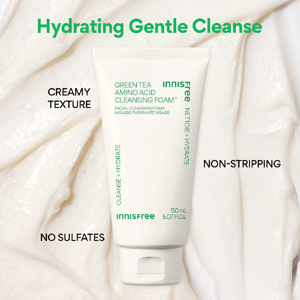 Innisfree Green Tea Amino Hydrating Cleansing Foam - Mirrors Beauty