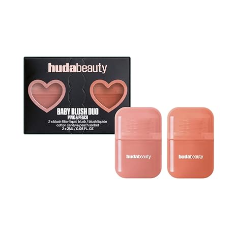 Huda Beauty Baby Blush Duo Mini set Pink & Peach Mirrors Beauty