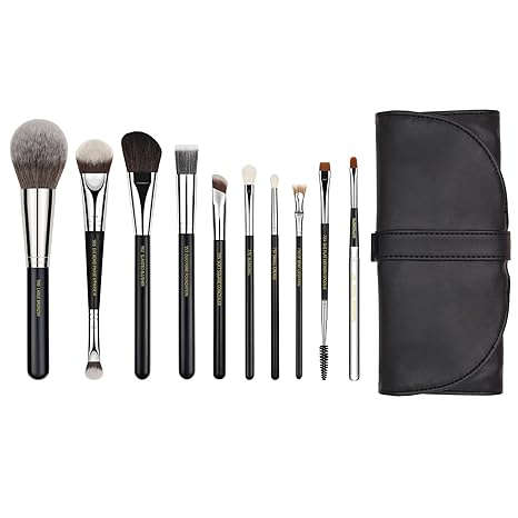 Bdellium Tools Maestro Pro Collection 10pc. Brush Set with Roll-up Pouch Mirrors Beauty