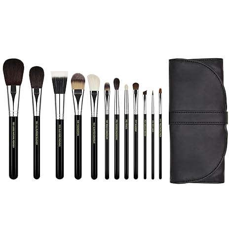 Bdellium Tools Maestro Series Complete 12pc. Brush Set WIth Roll Up Pouch Mirrors Beauty