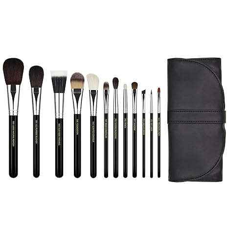 Bdellium Tools Maestro Series Complete 12pc. Brush Set WIth Roll Up Pouch