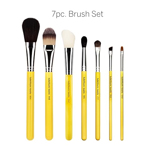 Bdellium Tools Professional Makeup Brush Studio Series - Basic 7pc. Brush Set with Roll-Up Pouch Mirrors Beauty