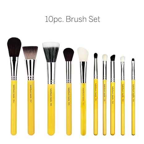 Bdellium Tools Studio Series Mineral 10pc. Brush Set with Roll-up Pouch Mirrors Beauty