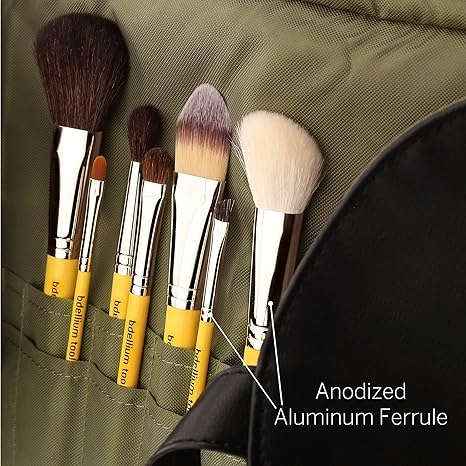 Bdellium Tools Professional Makeup Brush Studio Series - Basic 7pc. Brush Set with Roll-Up Pouch