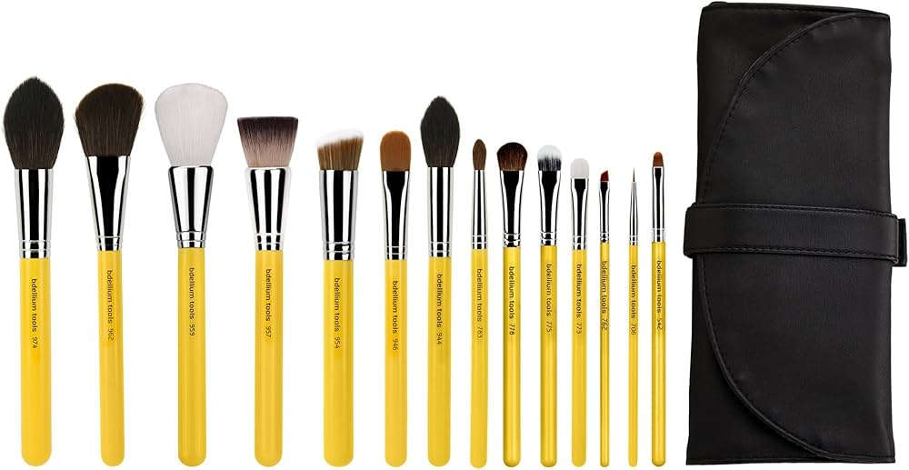 Bdellium Tools Professional Makeup Brush Studio Series The Collection 14pc. Brush Set with Roll-Up Pouch Mirrors Beauty