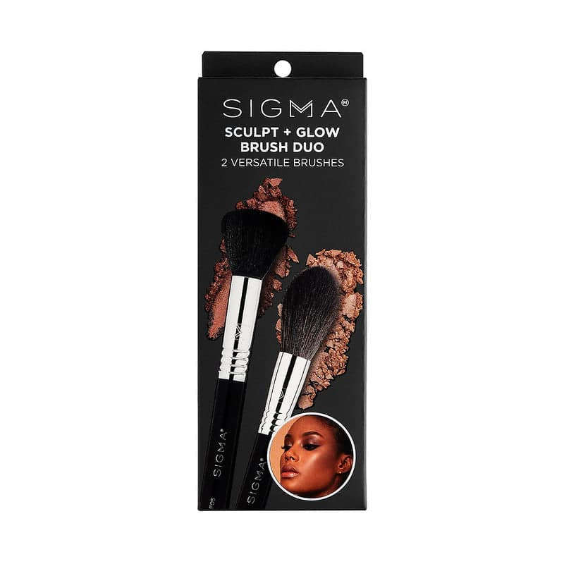 Sigma Beauty Brush Sculpt + Glow Duo Brush Set Mirrors Beauty