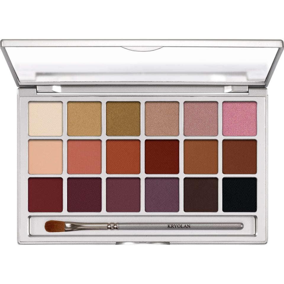 Kryolan Variety Eye Shadow Bridal 18 Colors Mirrors Beauty