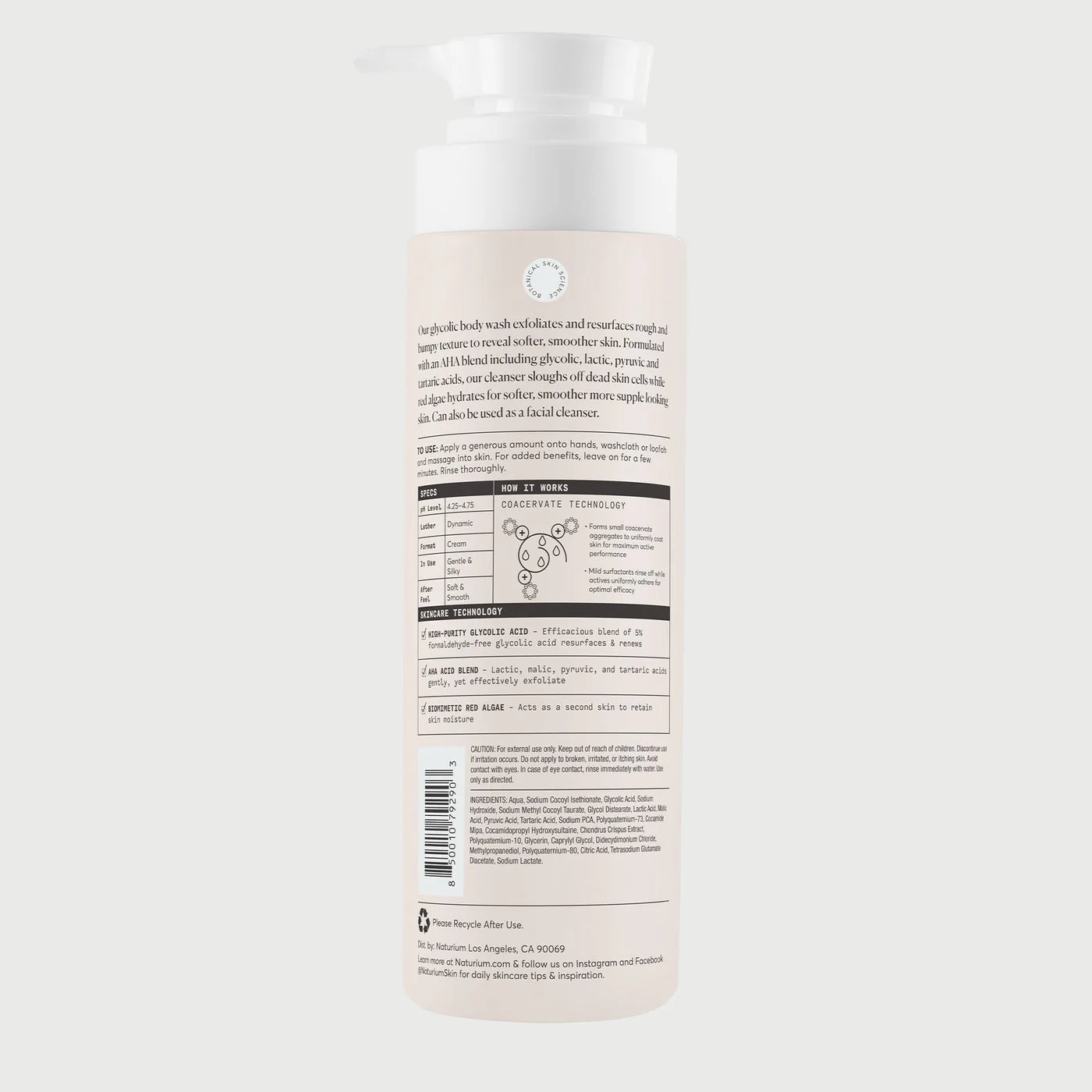 Naturium The Smoother Glycolic Acid Exfoliating Body Wash - Mirrors Beauty