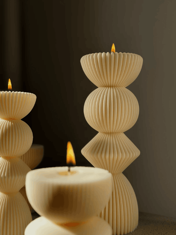 Olive Gergel Ornament Tower Eco Candle - Mirrors Beauty