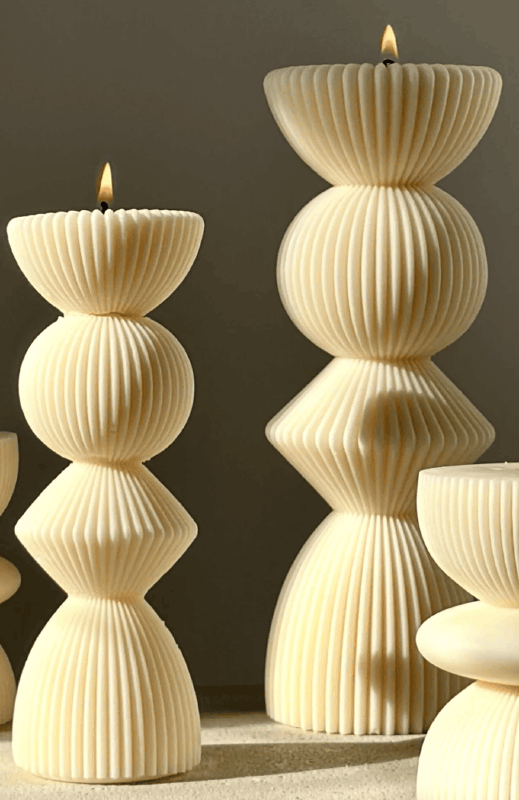 Olive Gergel Ornament Tower Eco Candle - Mirrors Beauty