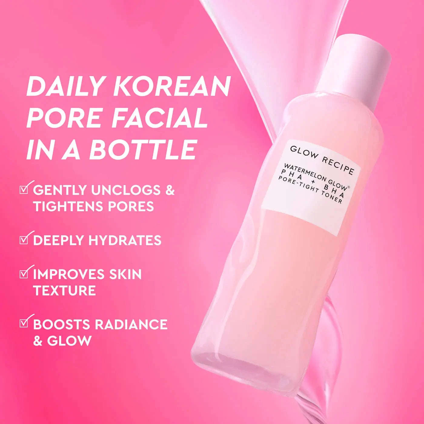 Glow recipe Watermelon Glow PHA+BHA Pore-Tight Toner Mirrors Beauty