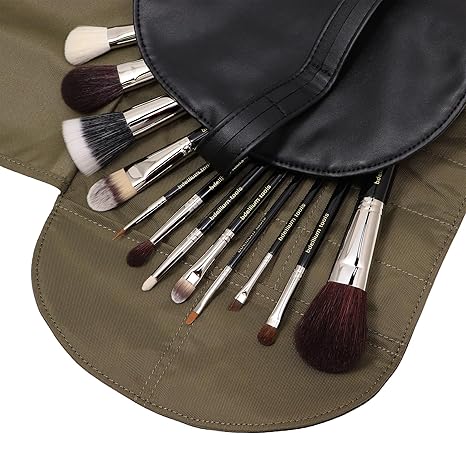 Bdellium Tools Maestro Series Complete 12pc. Brush Set WIth Roll Up Pouch