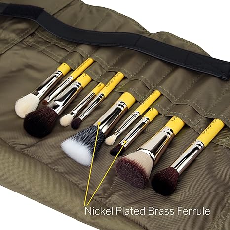 Bdellium Tools Studio Series Mineral 10pc. Brush Set with Roll-up Pouch