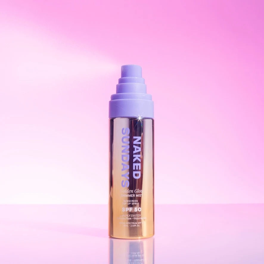 Naked Sunday Golden Glow Shimmer Mist Sunscreen Top Up Spray SPF50