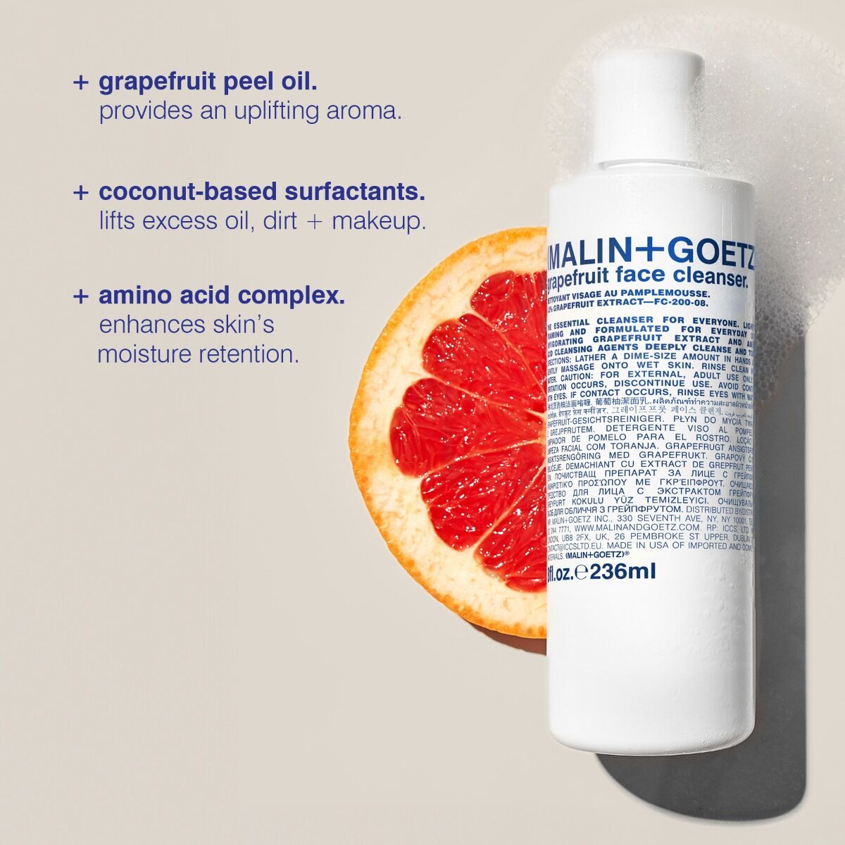 Malin + Goetz Grapefruit Face Cleanser