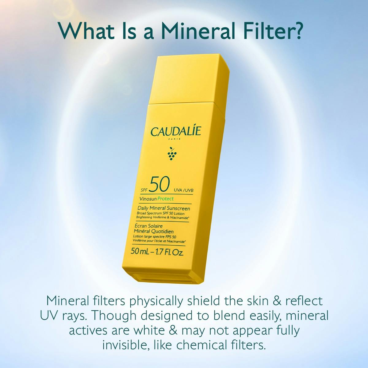 Caudalíe vinosun protect daily mineral sunscreen spf50 lotion