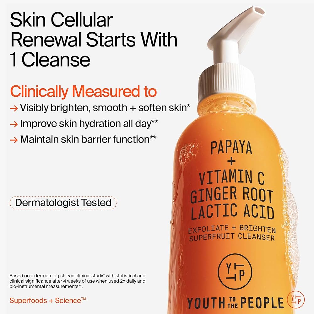 Youth To The People Superfruit Facial Cleanser Papaya + Vitamin C Exfoliating Face Wash